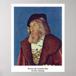 Portrait Of A Bearded Man By Hans Baldung Poster
