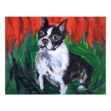 Portrait of a Boston Terrier Personalized Invites