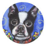 Portrait of a Boston Terrier Sticker