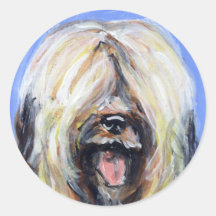 Portrait of a Briard Round Sticker