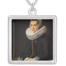 Portrait of a Lady in a Black Dress Necklaces
