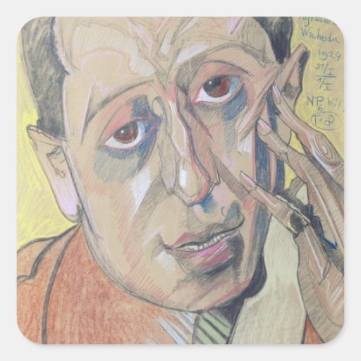 Portrait of a man, 1924 square sticker