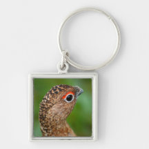 Portrait of a ptarmigan key chain