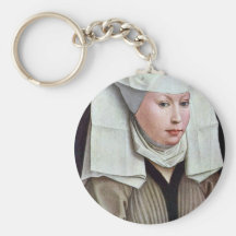 Portrait Of A Woman By Weyden Rogier Van Der Keychains