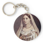 Portrait Of A Woman (La Velata) By Raffael keychains