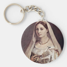 Portrait Of A Woman (La Velata) By Raffael Keychain