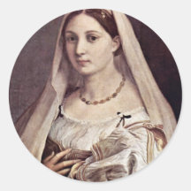 Portrait Of A Woman (La Velata) By Raffael Stickers