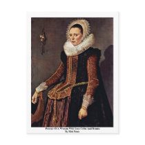 Portrait Of A Woman With Lace Collar And Bonnet Post Card