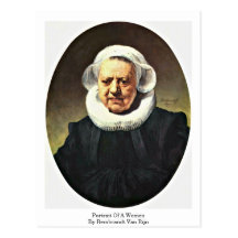 Portrait Of A Women By Rembrandt Van Rijn Post Cards