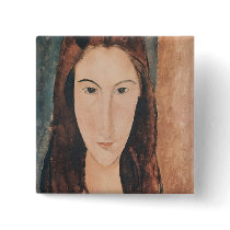 Portrait of a Young Girl Pinback Button
