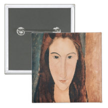Portrait of a Young Girl Pinback Button