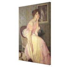 Portrait of a young woman stretched canvas prints