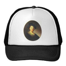 Portrait of a young woman with Beret by Rembrandt Trucker Hat