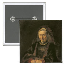 Portrait of an Elderly Woman, c. 1650 Pinback Buttons