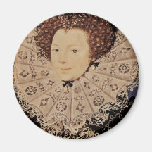 Portrait Of An Unknown Lady Oval By Nicholas Hilli Fridge Magnets