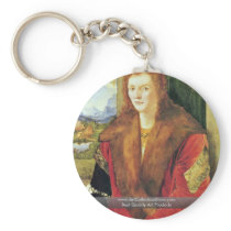 Portrait Of An Unknown Red Schaube Key Chains