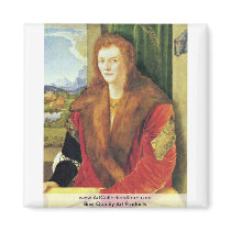 Portrait Of An Unknown Red Schaube Fridge Magnets