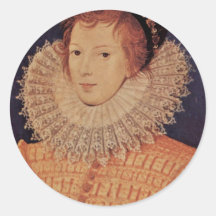 Portrait Of An Unknown Woman By Nicholas Hilliard Round Sticker
