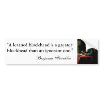 Portrait of Benjamin Franklin with Quote Bumper Stickers