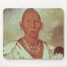 Portrait of Black Hawk, Indian Chief Mousepads