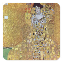 Portrait of Block-Bauer 2 by Gustav Klimt Square Sticker