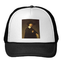 Portrait of businessman Martin Looten by Rembrandt Mesh Hat
