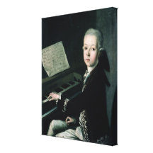 Portrait of Carl Graf Firmian at the piano Canvas Print