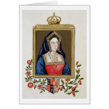 Portrait of Catherine of Aragon (1485-1536) 1st Qu Greeting Card