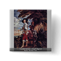 Portrait Of Charles I, King Of England Pinback Button