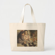 Portrait of Children, Renoir Vintage Impressionism Tote Bag