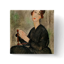 Portrait of Dedie Hayden, 1918 Pinback Buttons