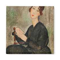 Portrait of Dedie Hayden, 1918 Refrigerator Magnets