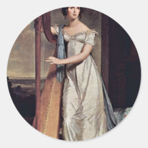Portrait Of Eliza Ridgely (The Lady With The Harp) Round Sticker