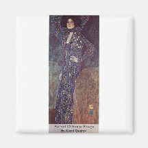 Portrait Of Emilie Floege By Klimt Gustav Refrigerator Magnet