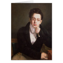 Portrait of Franz Schubert , Austrian composer Greeting Cards