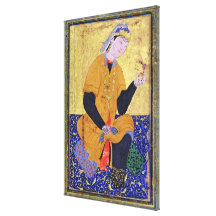 Portrait of Hamida Banu Begum, holding a seal, ill Stretched Canvas Prints