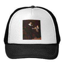 Portrait of Jan and his son Pellicorne - Rembrandt Mesh Hat
