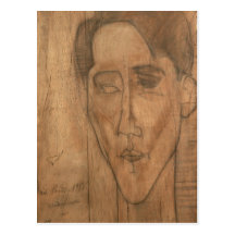 Portrait of Jean Cocteau (1889-1963) 1917 (pencil Post Card