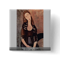 Portrait Of Jeanne Hébuterne By Modigliani Amedeo Button