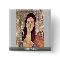 Portrait Of Jeanne Hébuterne By Modigliani Amedeo Buttons