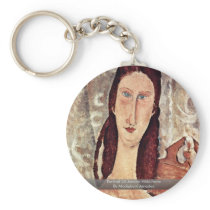 Portrait Of Jeanne Hébuterne By Modigliani Amedeo Keychain