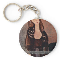 Portrait Of Jeanne Hébuterne By Modigliani Amedeo Key Chains