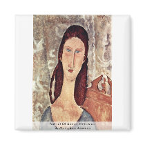 Portrait Of Jeanne Hébuterne By Modigliani Amedeo Fridge Magnets