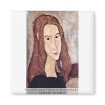 Portrait Of Jeanne Hébuterne [Head In Profile]., Fridge Magnets
