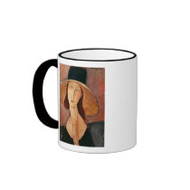 Portrait of Jeanne Hebuterne in a large hat Coffee Mug