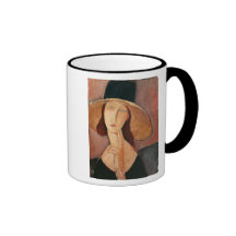 Portrait of Jeanne Hebuterne in a large hat Coffee Mug
