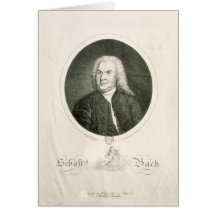 Portrait of Johann Sebastian Bach Greeting Cards