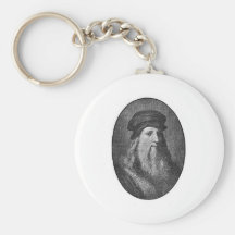 Portrait of Leonardo da vinci Key Chains