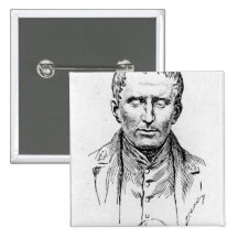 Portrait of Louis Braille Pinback Button