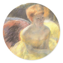 Portrait of Lydia at the Opera by Mary Cassatt Round Stickers